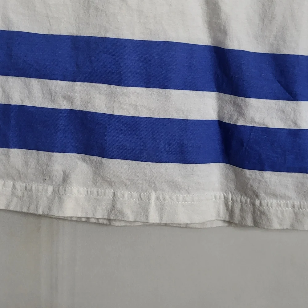 NHL White T-shirt Bud Light Of The Nordiques de W/ Blue Stripes - Picture 5 of 16